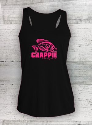 HD Fish - Modern Retro - Ladies Competitor™ Racerback Tank - Catfish, Walleye, Crappie and Bass
